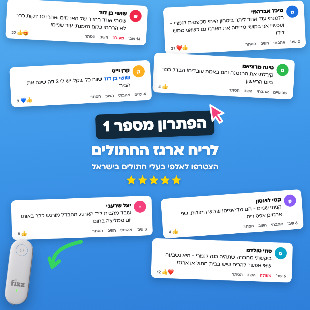 Fizz Air | מטהר אוויר לארגז החתולים