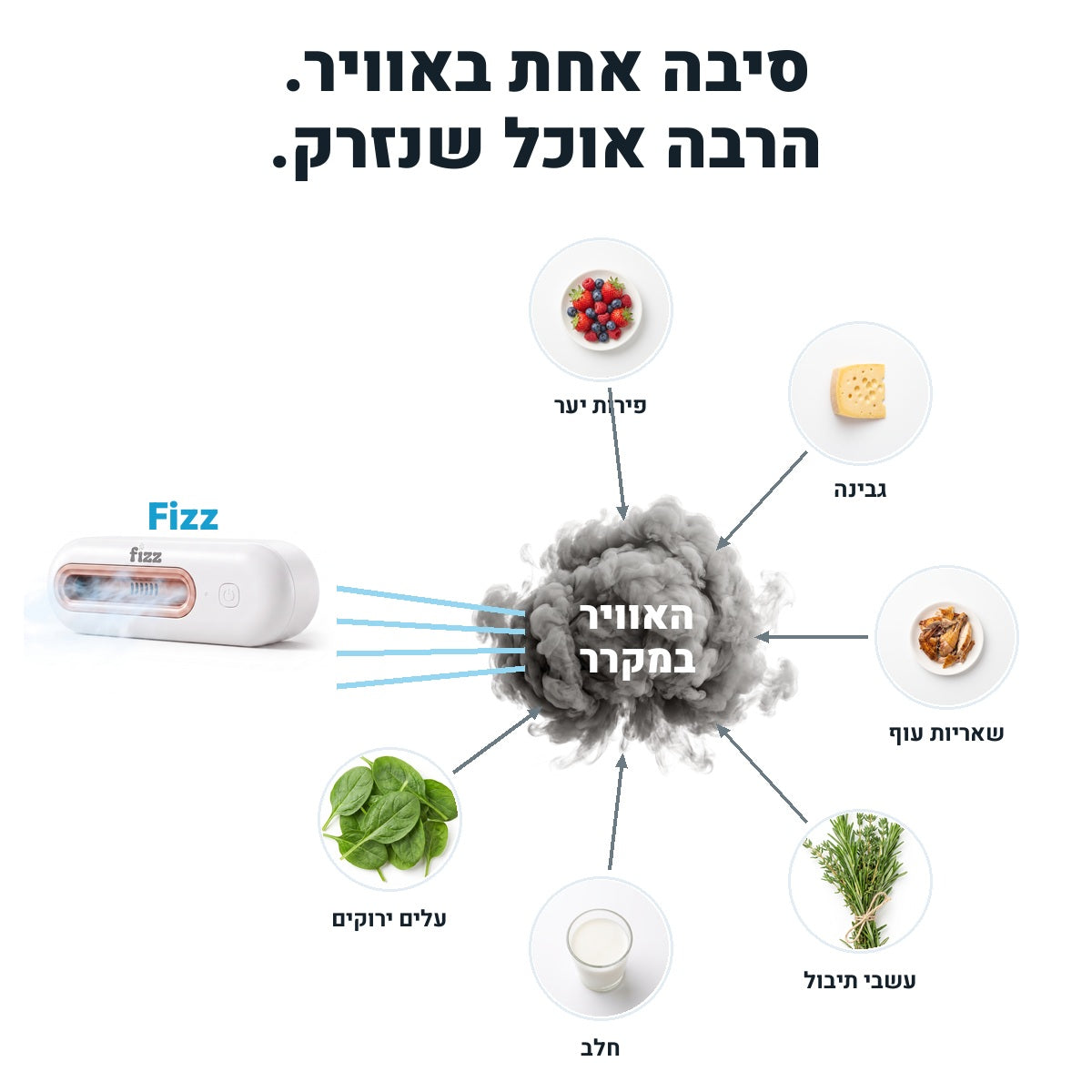 תרשים: האוויר במקרר כגורם משותף לקלקול של שישה סוגי מזון