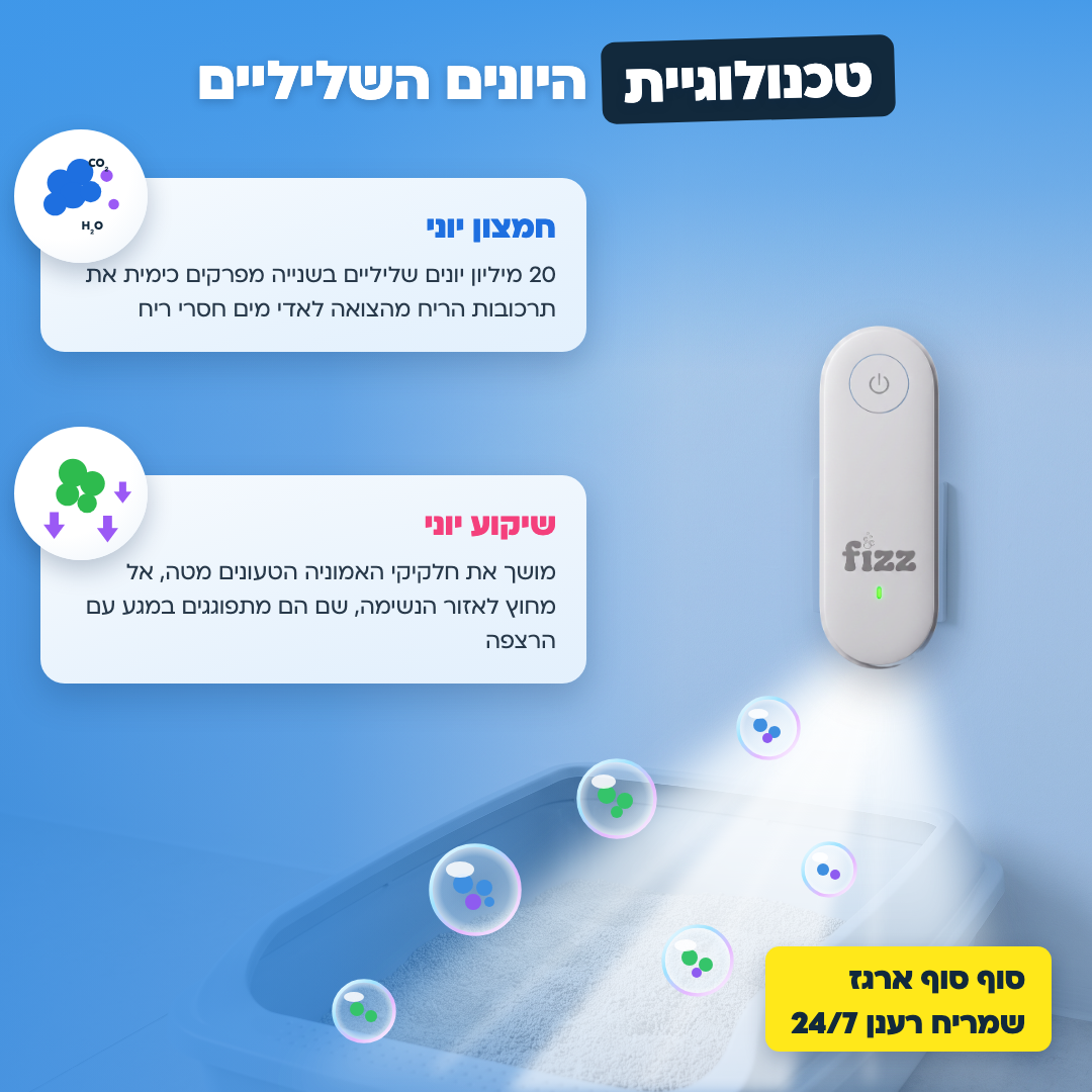 Fizz Air | מטהר אוויר לארגז החתולים